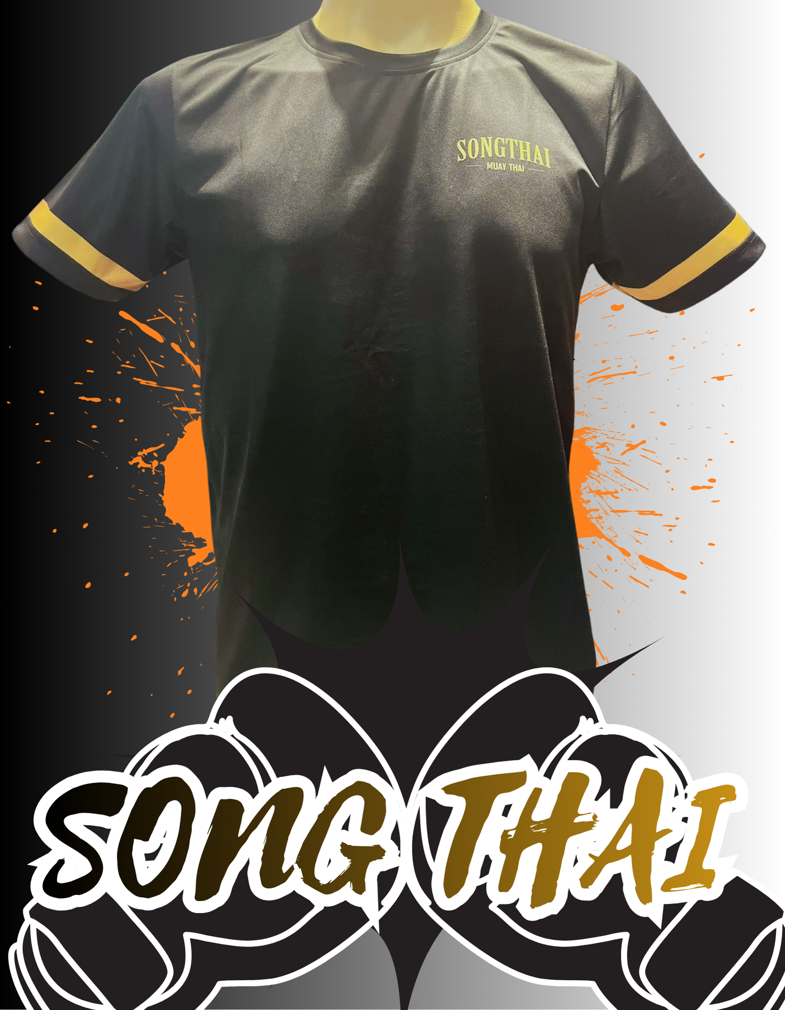 Orange and Black Illustrative Modern Grunge Football Fever Sports T Shirt